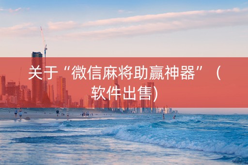关于“微信麻将助赢神器”（软件出售)