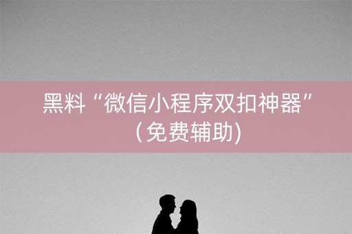 黑料“微信小程序双扣神器”（免费辅助)
