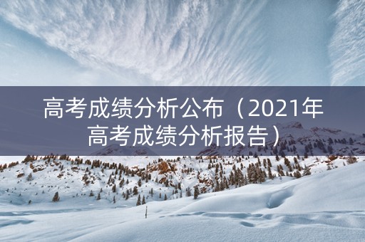 高考成绩分析公布（2021年高考成绩分析报告）