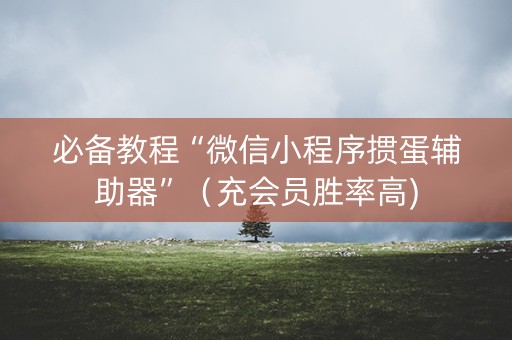 必备教程“微信小程序掼蛋辅助器”（充会员胜率高)