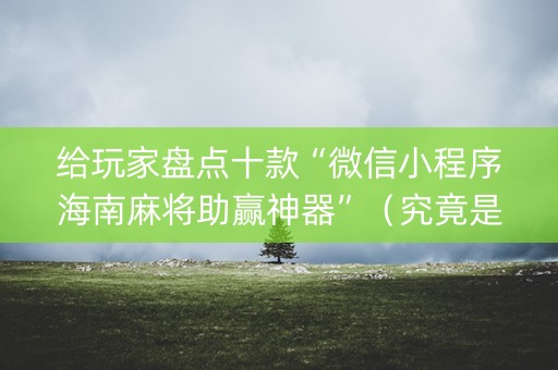 给玩家盘点十款“微信小程序海南麻将助赢神器”（究竟是不是有挂)