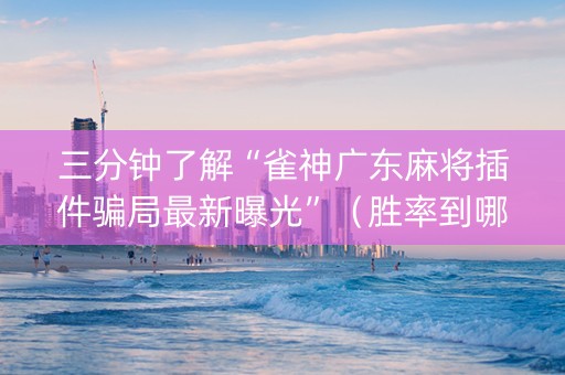 三分钟了解“雀神广东麻将插件骗局最新曝光”（胜率到哪调)