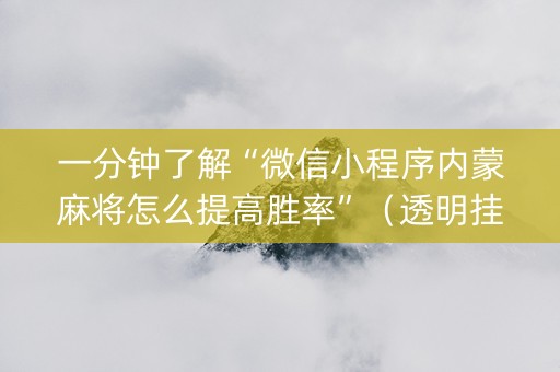 一分钟了解“微信小程序内蒙麻将怎么提高胜率”（透明挂辅助器)