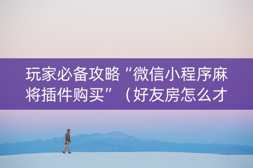 玩家必备攻略“微信小程序麻将插件购买”（好友房怎么才能赢)