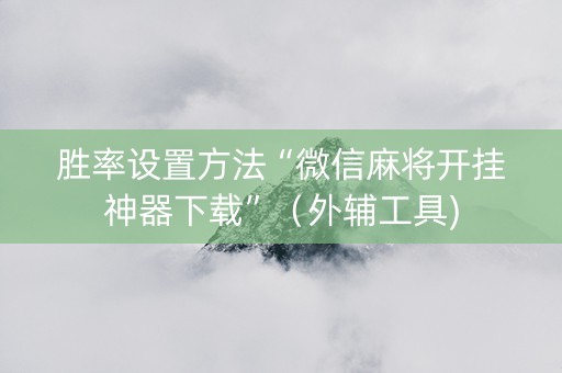 胜率设置方法“微信麻将开挂神器下载”（外辅工具)