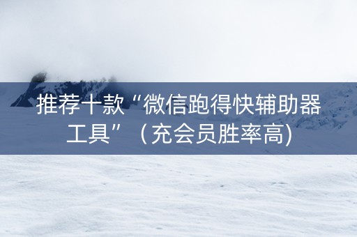 推荐十款“微信跑得快辅助器工具”（充会员胜率高)