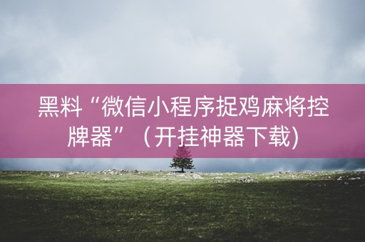 黑料“微信小程序捉鸡麻将控牌器”（开挂神器下载)