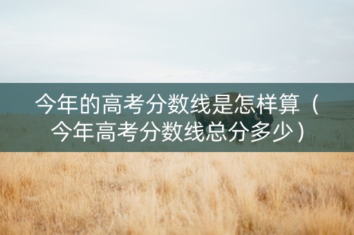今年的高考分数线是怎样算（今年高考分数线总分多少）