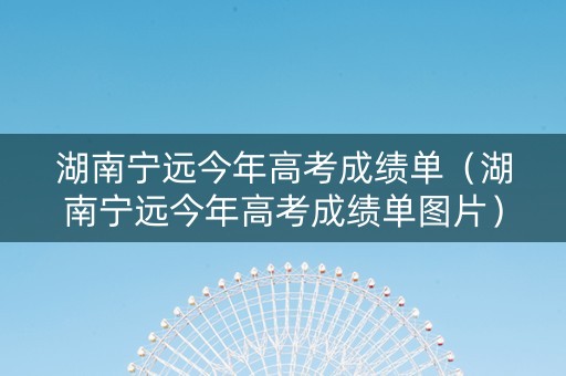 湖南宁远今年高考成绩单（湖南宁远今年高考成绩单图片）