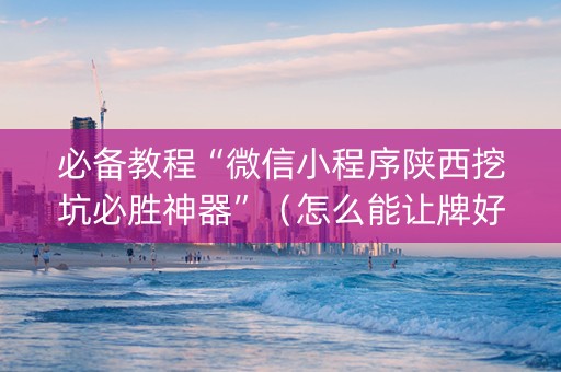 必备教程“微信小程序陕西挖坑必胜神器”（怎么能让牌好一点)
