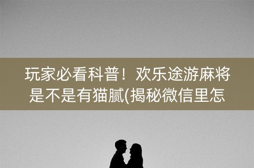 玩家必看科普！欢乐途游麻将是不是有猫腻(揭秘微信里怎么容易赢)
