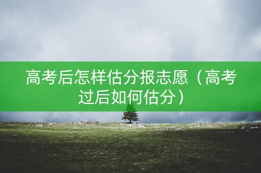 高考后怎样估分报志愿（高考过后如何估分）