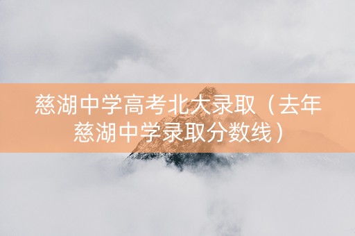 慈湖中学高考北大录取（去年慈湖中学录取分数线）
