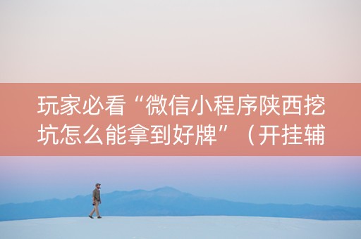 玩家必看“微信小程序陕西挖坑怎么能拿到好牌”（开挂辅助器插件)