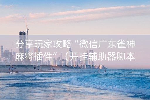 分享玩家攻略“微信广东雀神麻将插件”（开挂辅助器脚本)