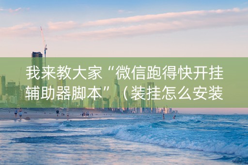 我来教大家“微信跑得快开挂辅助器脚本”（装挂怎么安装)