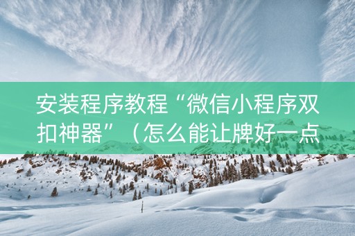 安装程序教程“微信小程序双扣神器”（怎么能让牌好一点)