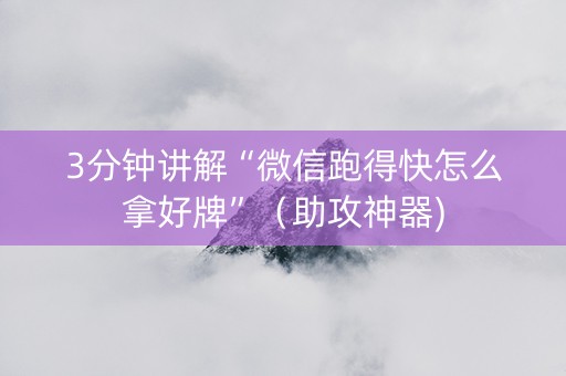3分钟讲解“微信跑得快怎么拿好牌”（助攻神器)
