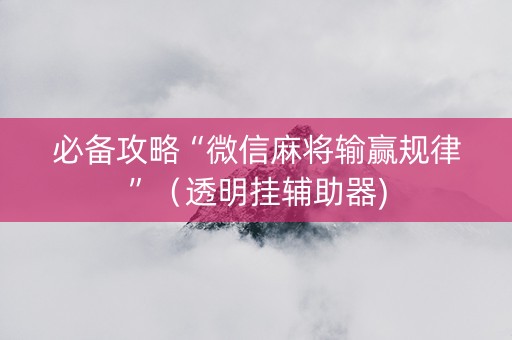 必备攻略“微信麻将输赢规律”（透明挂辅助器)