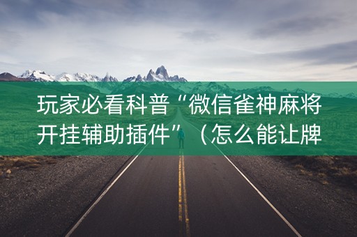 玩家必看科普“微信雀神麻将开挂辅助插件”（怎么能让牌好一点)