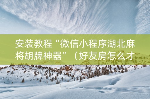 安装教程“微信小程序湖北麻将胡牌神器”（好友房怎么才能赢)