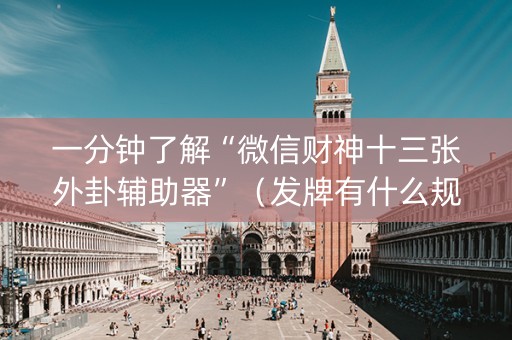 一分钟了解“微信财神十三张外卦辅助器”（发牌有什么规律吗)