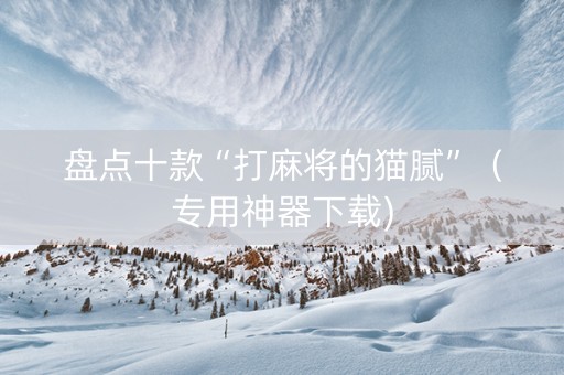 盘点十款“打麻将的猫腻”（专用神器下载)