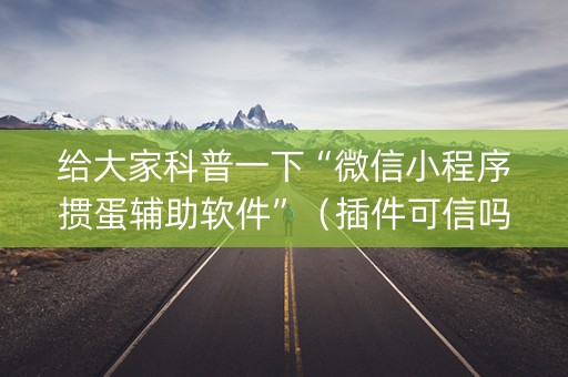 给大家科普一下“微信小程序掼蛋辅助软件”（插件可信吗)