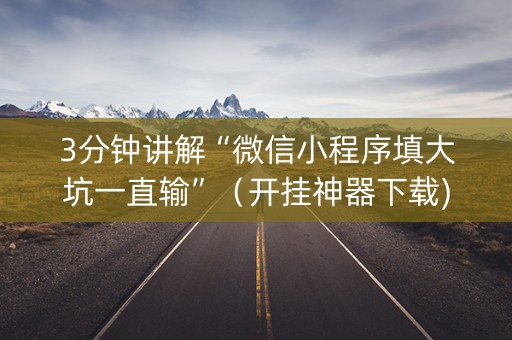3分钟讲解“微信小程序填大坑一直输”（开挂神器下载)