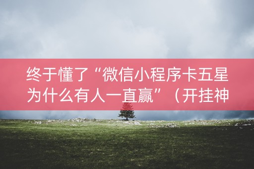 终于懂了“微信小程序卡五星为什么有人一直赢”（开挂神器下载)
