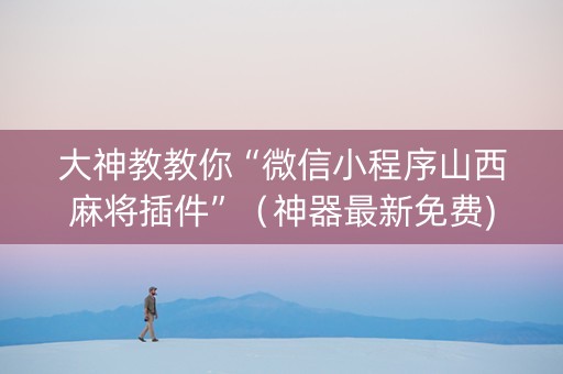 大神教教你“微信小程序山西麻将插件”（神器最新免费)