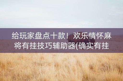给玩家盘点十款！欢乐情怀麻将有挂技巧辅助器(确实有挂吗)