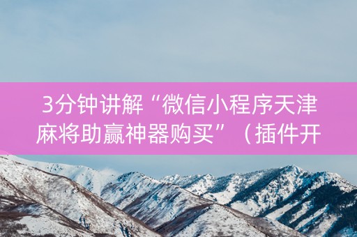 3分钟讲解“微信小程序天津麻将助赢神器购买”（插件开挂免费AI)
