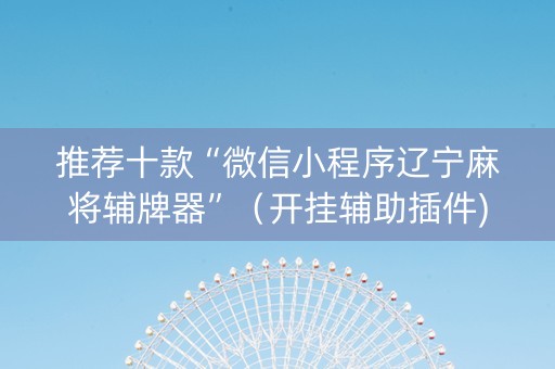 推荐十款“微信小程序辽宁麻将辅牌器”（开挂辅助插件)