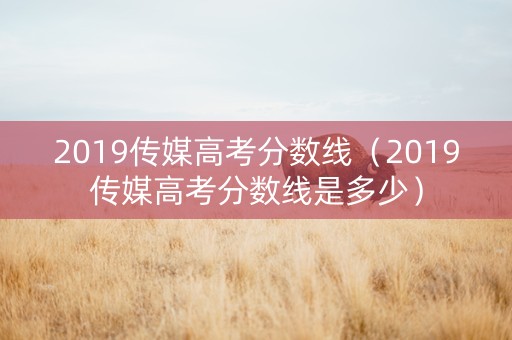 2019传媒高考分数线（2019传媒高考分数线是多少）