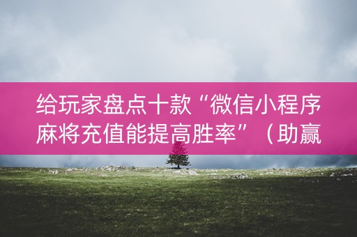 给玩家盘点十款“微信小程序麻将充值能提高胜率”（助赢神器购买)