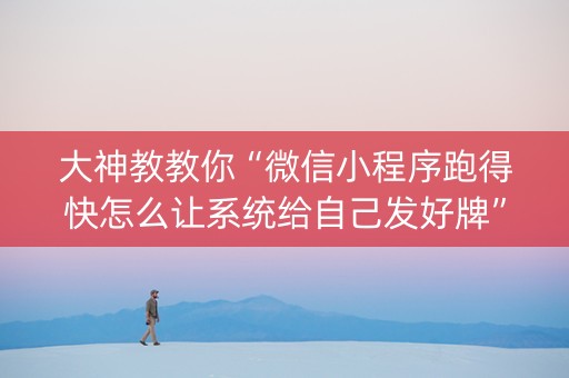 大神教教你“微信小程序跑得快怎么让系统给自己发好牌”（辅助器插件)