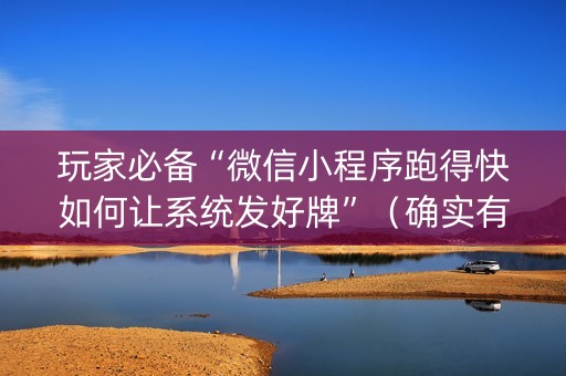 玩家必备“微信小程序跑得快如何让系统发好牌”（确实有插件吗)