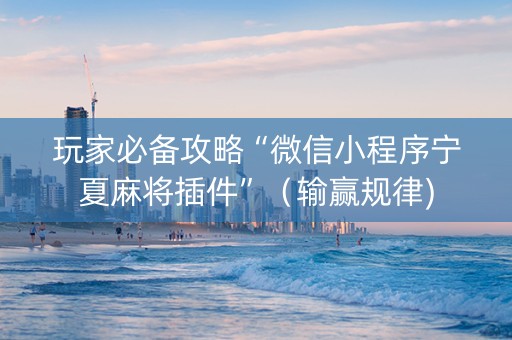 玩家必备攻略“微信小程序宁夏麻将插件”（输赢规律)