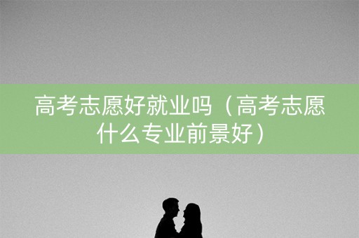 高考志愿好就业吗（高考志愿什么专业前景好）