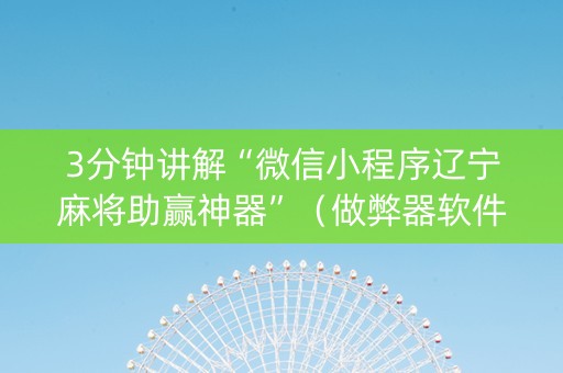 3分钟讲解“微信小程序辽宁麻将助赢神器”（做弊器软件下载)