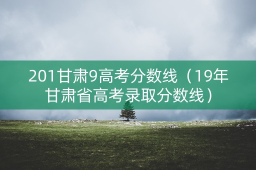 201甘肃9高考分数线（19年甘肃省高考录取分数线）