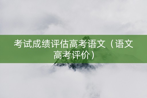 考试成绩评估高考语文（语文高考评价）