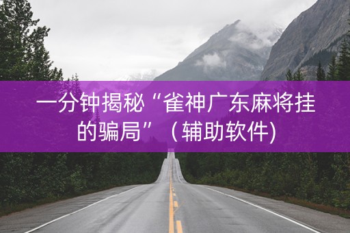 一分钟揭秘“雀神广东麻将挂的骗局”（辅助软件)