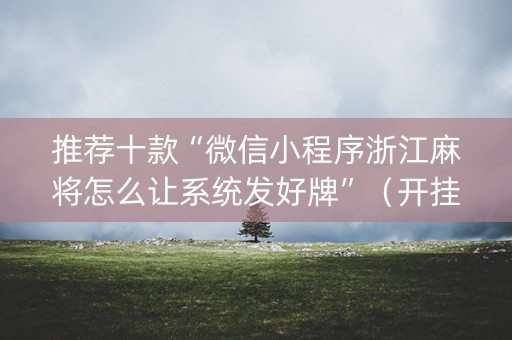推荐十款“微信小程序浙江麻将怎么让系统发好牌”（开挂辅助插件)