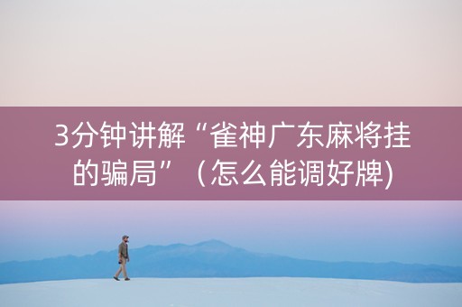 3分钟讲解“雀神广东麻将挂的骗局”（怎么能调好牌)