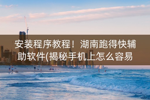 安装程序教程！湖南跑得快辅助软件(揭秘手机上怎么容易赢)