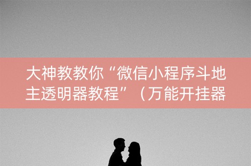大神教教你“微信小程序斗地主透明器教程”（万能开挂器)