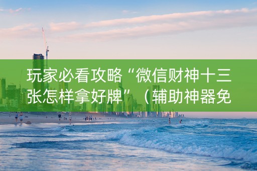 玩家必看攻略“微信财神十三张怎样拿好牌”（辅助神器免费)