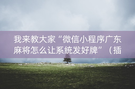 我来教大家“微信小程序广东麻将怎么让系统发好牌”（插件可信吗)